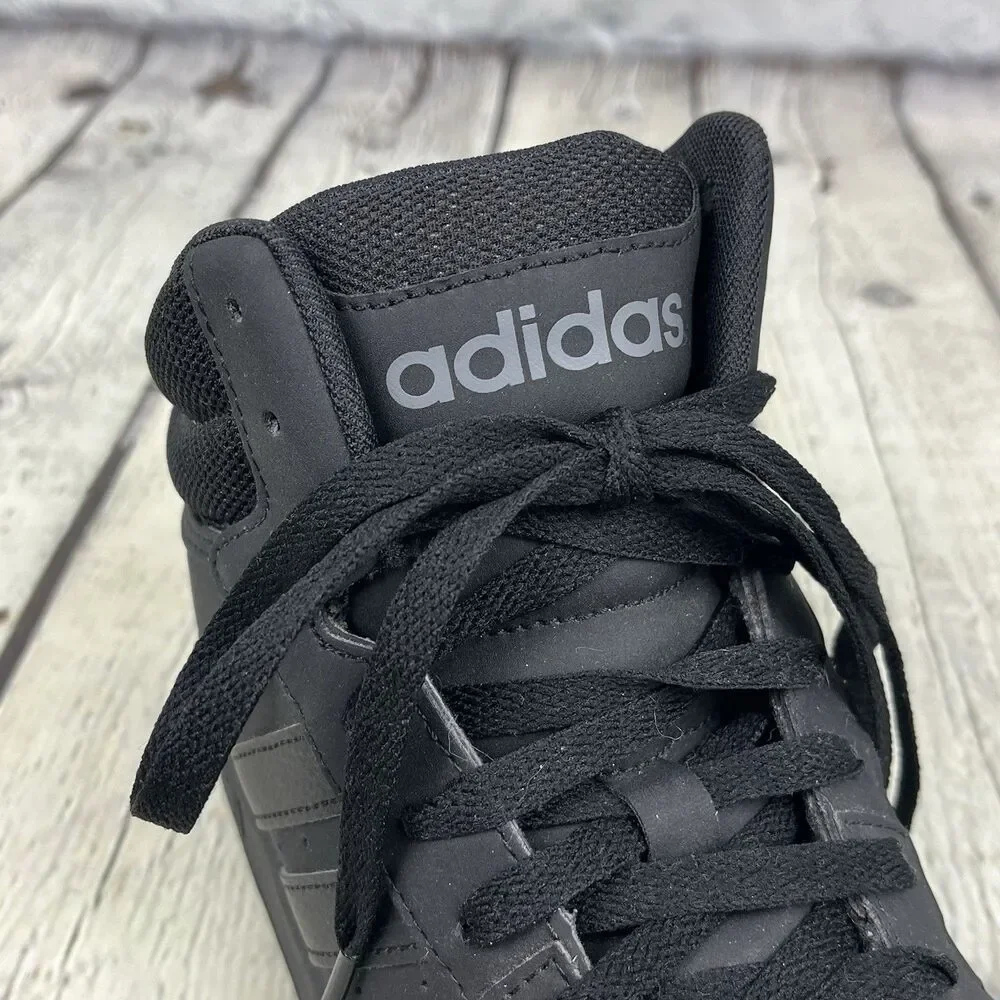 Adidas Hoops 3.0 Sneakers Men's Size 8 Classic Mid Top Triple Black Basketball